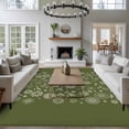 thumbnail image 3 of Japanese Area Rugs 6'x9', Washable Small Throw Rugs for Kitchen Dining room, Green Rustic Retro Pastoral Floral Leaves Indoor Outdoor Rug Non-Slip Low Pile Carpet Runner Reversible Floor Mats, 3 of 8