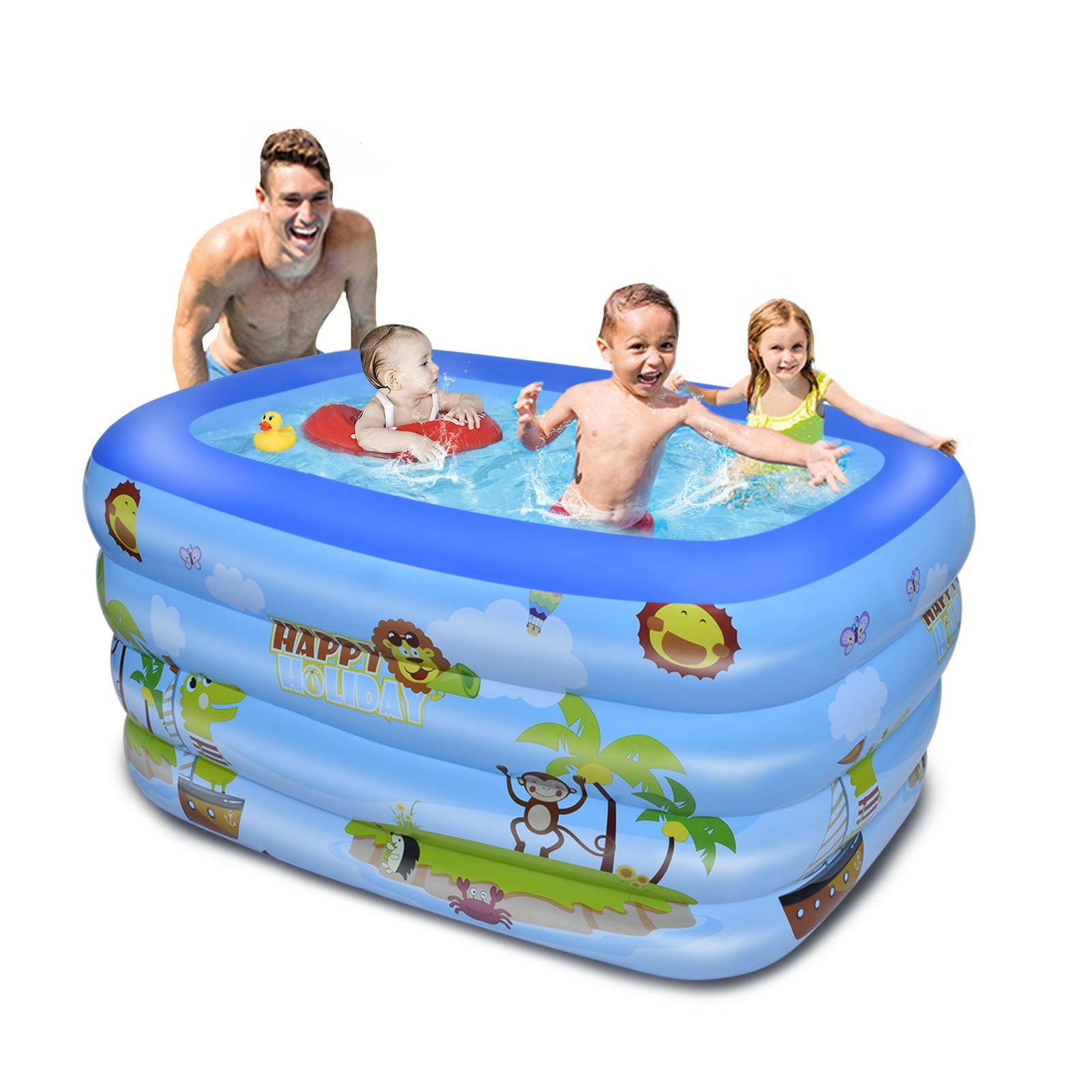 Childs Boys Girls Swimming pool Inflatable Floatie Swim Ring Aid 60cm upto 4 yr 
