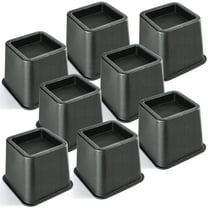 Bed Risers Set of 8,3 Inch Heavy Duty,Furniture Risers for Sofas Oversized, Couch Risers with Non-Slip Pad Supports Up to 3,000 Lbs for Bed, Desk, Chair (Black)