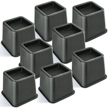 Bed Risers Set of 8,3 Inch Heavy Duty,Furniture Risers for Sofas Oversized, Couch Risers with Non-Slip Pad Supports Up to 3,000 Lbs for Bed, Desk, Chair (Black)