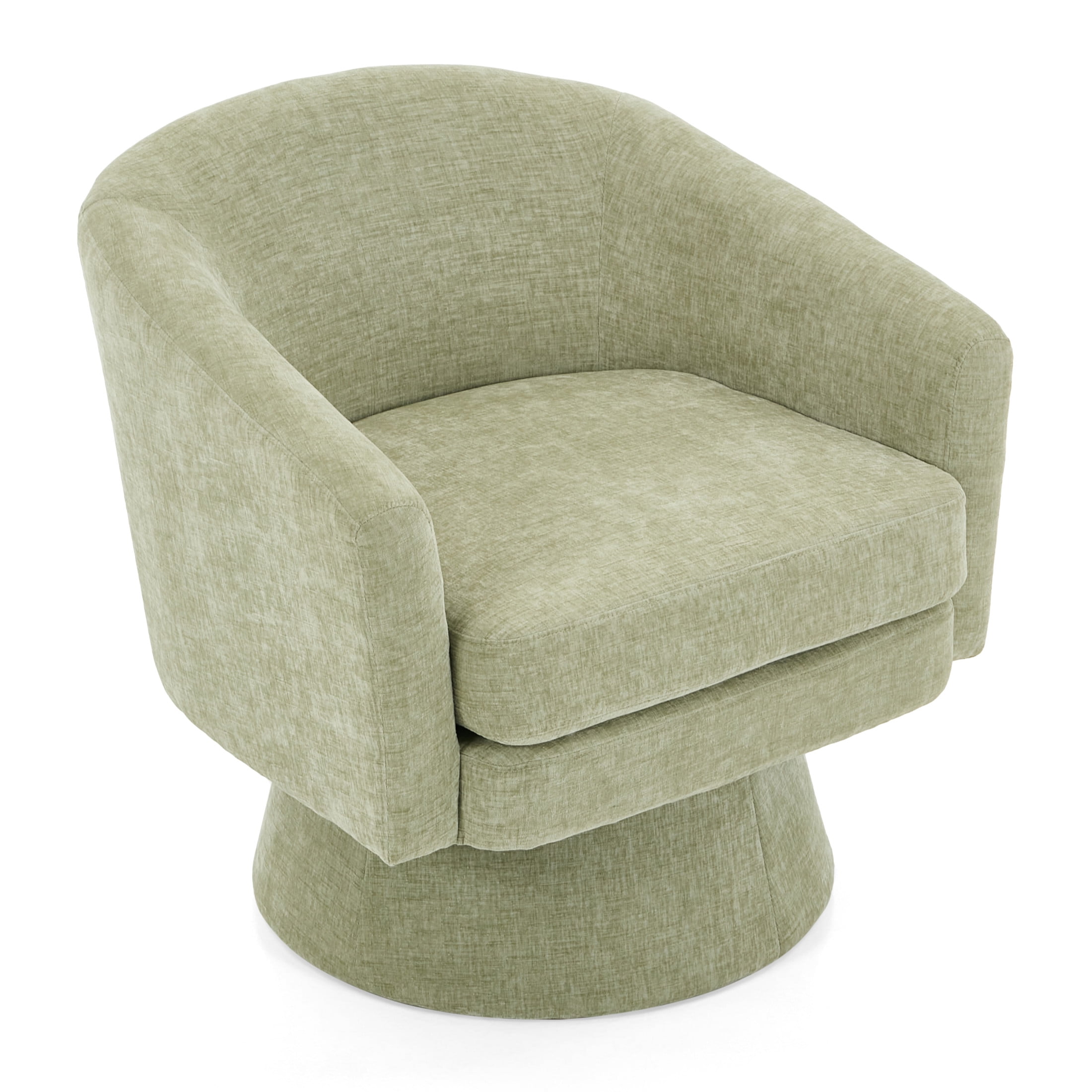 Christopher Knight Home Contemporary 360° Swivel Barrel Accent Chair, Green Chenille Upholstery and Cushion