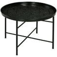 thumbnail image 3 of Spaco 24" Round Center Table, Coffee Table with Hammered Tray Top and Metal Frame for Indoor, Black, 3 of 11