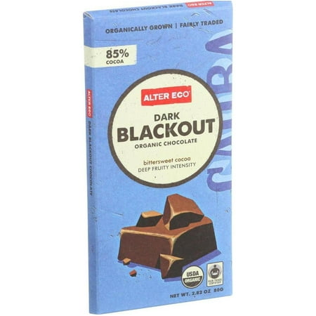 Eco Collection Cereal - Alter Eco Americas Organic Chocolate Bar - Dark Blackout - 2.82 oz Bars - Case of 12