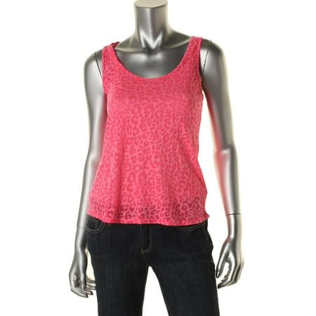 - Jenni by Jennifer Moore Womens Juniors Burnout Animal Print Tank Top