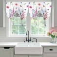 thumbnail image 4 of Pink Flowers Yak Balloon Curtains for Windows, Bedroom Curtains 54 Inch Length, Vintage Spring Floral Bathtub Watercolor Tie Up Curtains Panels Thermal Insulated Bathroom Curtains Window 42"x54", 4 of 8