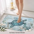 thumbnail image 3 of Teal Turtle Coastal Door Mat&nbsp;Indoor Outdoor Entrance, Non Slip Small Rug for Kitchen Bathroom Entryway Rug, Summer Beach Nautical Starfish Washable Doormat Floor Mat for Office 18x30 Inch, 3 of 8