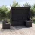 thumbnail image 1 of vidaXL Ensemble de Canapé de Jardin 4 Pcs avec Coussins en Poly Rotin Noir, 1 of 5