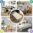 thumbnail image 4 of Beige Sun Moon Star Constellation Pattern Rectangle Tablecloth 60"x84",Waterproof Polyester Rectangle Table Cloth, Wipeable Spillproof Polyester Tablecloth for Dining, Camping, Indoor and Outdoor, 4 of 5