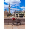 thumbnail image 2 of Frank, Assaf 12x14 Gold Ornate Wood Framed with Double Matting Museum Art Print Titled - Bunch of Roses on a bicycle agaisnt Westminster Abby, London, UK, 2 of 4