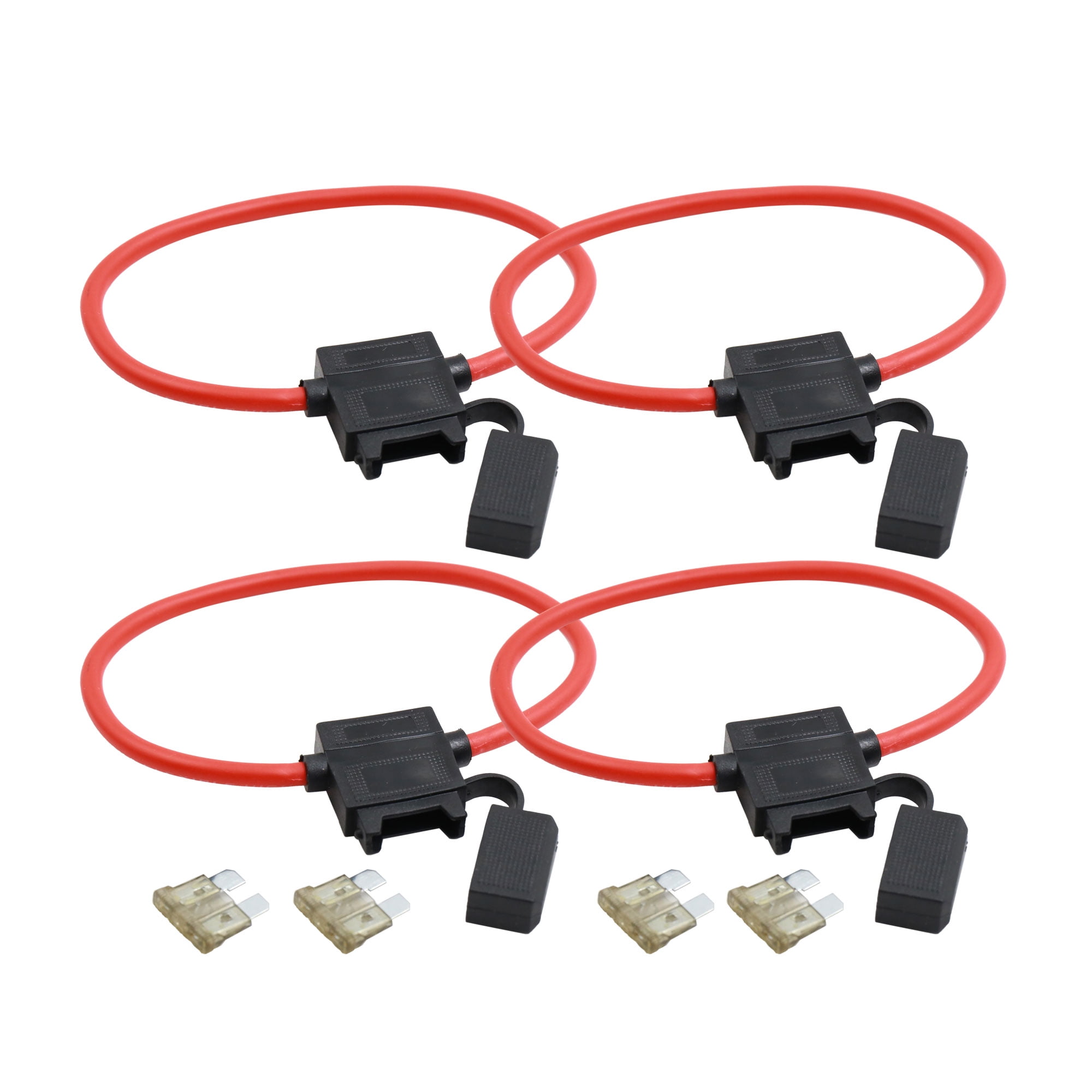 4 Set DC 32V 10 Gauge Car In Line Blade Style Fuse Holder with 7.5A Fuse