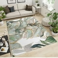 thumbnail image 2 of 3x5ft Green Plant Leaves Area Rug, Watercolor Hand Painted Green Leaves Large Rugs, with Anti-Slip Backing Washable Indoor Carpet for Living Room Bedroom Study Dining Room, 2 of 7