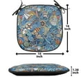 thumbnail image 5 of Nautical Chair Seating Cushion, Abstract Pattern Sea Shells Sea Horse Corals Fish Rob Globe Maps Wavy Ocean, Soft Seat Pads for Office with Anti-slip Backing, 16"x16", Blue Multicolor, by Ambesonne, 5 of 7