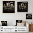 thumbnail image 4 of Designart "Chandelier Elegant Monochrome Painting II" Chandelier Floater Framed Wall Art Living Room, 4 of 7
