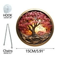 thumbnail image 3 of Adorno colgante para ventana Árbol de la Vida | Atrapasueños prismático | Disco redondo de acrílico para decoración de porches, hogar y jardín | Colgante decorativo de 15 cm con cadena y gancho, 3 of 8