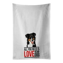 Carolines Treasures WDK3569WTKT 28 x 19 in. Unisex Australian Shepherd Black Tricolor No.3 White Dish Towels Kitchen Towel - Set of 2