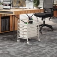 thumbnail image 5 of 4-Tier Utility Cart with 4 Drawers, Rolling Utility Cart with 2 Lockable Caster Wheels, Multipurpose Mobile Rolling Drawer Cart for Office Bathroom Kitchen, Ivory White, 5 of 17