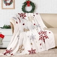 thumbnail image 2 of Christmas Throw Blanket Snowflake Fleece Throw Blanket Winter Holiday Lightweight Decorative Blanket Super Soft Cozy Throw Blanket for Home Sofa Couch(Red/Gold Snowflake) 60" x 80", 2 of 6