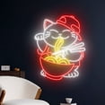thumbnail image 2 of Handmadetneonsign Lucky Cat Eats Ramen Neon Sign, Eating Cat Ramen Noodle Led Sign, Japan Ramen, 2 of 5
