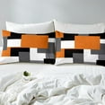 thumbnail image 3 of Manfei Kids Teens Adults Minimalist Orange Rectangle 2-Piece Comforter Cover Toddler Size,Geometric Sqare Bedding Sets Toddler Size,Abstract Artwork Ultra Soft Bed Set(No Comforter), 3 of 6