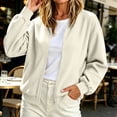 thumbnail image 2 of HAiming Corduroy Jackets for Women Long Sleeve Full Zip Solid Color Casual Jackets Fall Winter Going out Jackets, 2 of 6