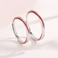 thumbnail image 2 of Silver Couple Ring Japanese And Korean Personality Red Mobius Ring Silver couple ring Japanese and Korean personality red Mobius ring, 2 of 3