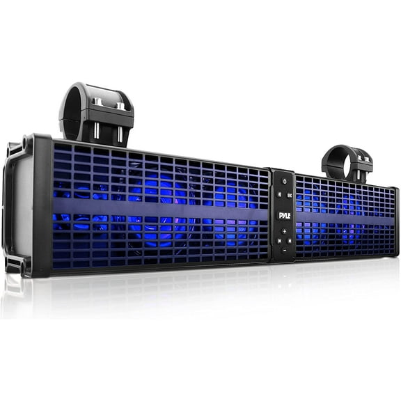 Pyle Bluetooth 2.1 Channel Amplified Powered ATV/UTV 24" Sound Bar, Black