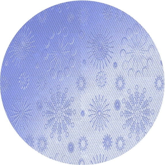Ahgly Company Indoor Round Patterned Sky Blue Dress Blue Area Rugs, 8' Round