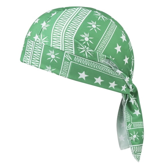 Sweat Wicking Doo Rag Cooling Dew Rag Helmet Liner Motorcycle Head Wrap Bandana Skull Caps Turban Headwear for Men and Women Light Green One Size