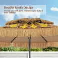 thumbnail image 2 of Mondawe 9FT Thatched Tiki Umbrella, Hawaiian Style Beach Umbrella with Crank for Tiki Bar, Pool, Patio, Beach,Brown, 2 of 8
