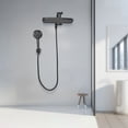 thumbnail image 3 of Cobbe 12'' High Pressure Rain Shower Head with Extension Arm, Dual Shower Heads with 8 Modes Handheld Spray Combo,  Matte Black, 3 of 12