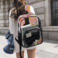thumbnail image 6 of PVC Transparent Backpacks Clear Backpack for Travel and Outings Black Cat and Goldfish Bowl, 6 of 7