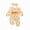 Apricot, variant on Elippeo Baby Girls Halloween Clothes 3 6 9 12 Months Long Sleeve Pumpkin Print Ruffle Jumpsuit with Headband