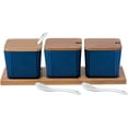 thumbnail image 1 of Bruntmor Bleu Ensemble de 3 Bocaux / Rangement Alimentaire, Café, Sucre, Thé, Pots à Épices, 1 of 8
