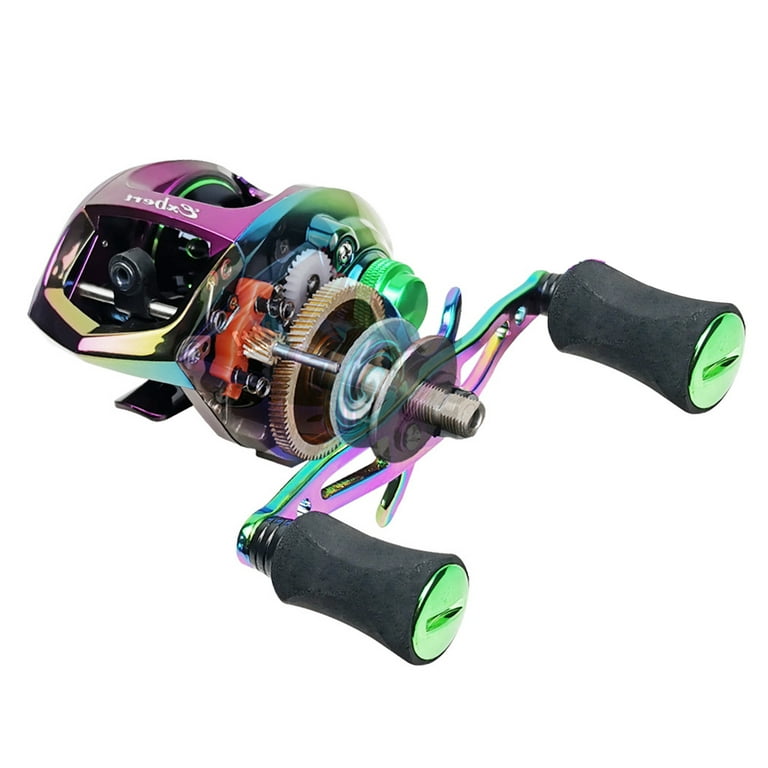 Exbert Colorful Baitcasting Reel with Two Line Spools 18+1bb Fishing Reel High Speed 6.3: 1 Gear Ratio Magnetic Brake Sy, Size: 1.2m