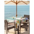 thumbnail image 2 of Outdoor Tablecloth with Umbrella Hole and Zipper, Cute Easter Bunny Square Table Cloth 60x60 Inch Waterproof Tablecloth, Eucalyptus Leaves Colorful Eggs Wooden Picnic Table Cover for Patio Camping, 2 of 7