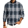 thumbnail image 2 of Men's Plaid Print Round Neck Long Sleeve Ribbed Knit Pullover, Sweater for Fall Winter, Casual Style and Holiday Season,Blue,L, 2 of 6