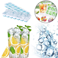 thumbnail image 2 of Bandeja de hielo de silicona, caja de hielo de verano con tapa, cubitos de hielo, bandeja de hielo de 14 rejillas, molde para hacer hielo, protección del medio ambiente y salud Xemadio 2033761-2, 2 of 9