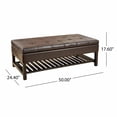 thumbnail image 5 of GDF Studio Kilbourne Contemporary Bonded Leather Tufted Storage Ottoman Bench with Rack, Brown and Dark Brown, 5 of 7