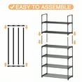 thumbnail image 3 of Bemico 6-Tier Metal Shoe Rack, Sturdy Tall Shoe Organizer Storage Large Shoe Shelf Standing Stackable Shoe Rack for Entryway Bedroom Living Room Closet, Cloakroom, Black Finish, 3 of 8