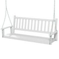 thumbnail image 2 of Costway 3-Person Wooden Outdoor Porch Swing Heavy Duty Patio Hanging Bench Chair White, 2 of 10