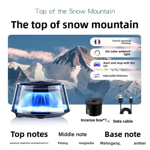 Smart Car Fragrance Diffuser Auto Freshener Cloud Mist With Exquisite Light Decorative Type-C Diffuser Rechargeable