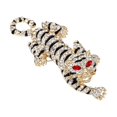 thumbnail image 3 of Crouching Tiger Crystal Brooch Red Eyes Anti-Tarnish Gold Black Jewelry 315-T, 3 of 4