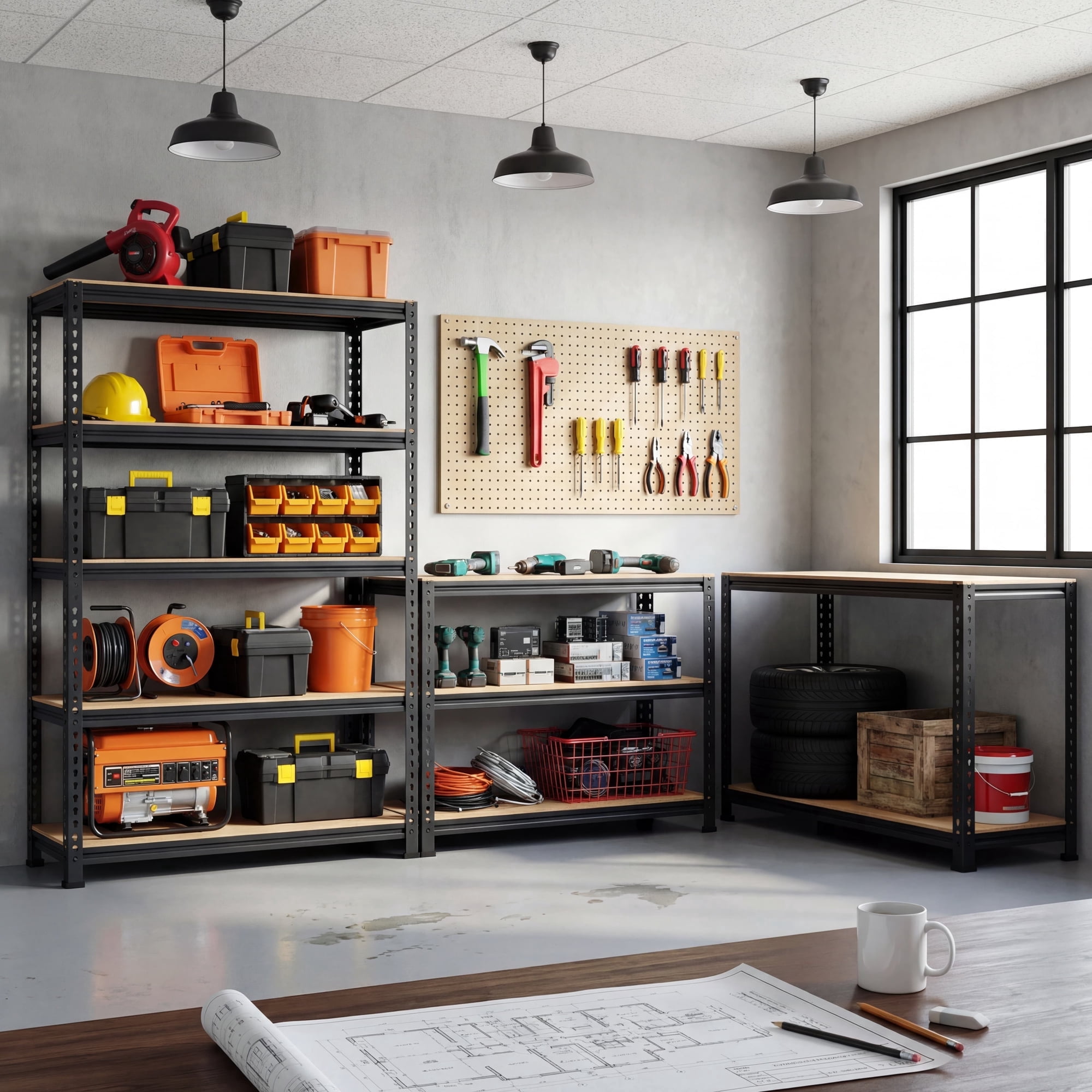 TrumanPick Garage Shelving Unit 5 Tier Adjustable Storage Shelves Metal Shelf Rack for Basement Pantry Kitchen, 32"W x 15.9"D x 63"H