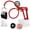 Red + Protected Gauge, variant on LeLuv® Premium Maxi Penis Pump w/ Red Handle, Silicone Hose | TPR Sleeve, Donut | 12" x 2.00" Vibrating Cylinder