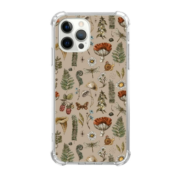 Vintage Plants Case for iPhone 12 Pro,Aesthetic Art Design Pattern TPU Shock-proof Cover Case
