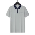 thumbnail image 3 of Men's Short Sleeve Zipper Down Collar Shirt - Gradient Print, Polyester Material, Perfect for Business, Casual & Summer, 3 of 5