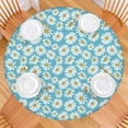 thumbnail image 2 of Blue Daisy Flower Pattern Round Fitted Tablecloth with Elastic Edge,Dining Table Cover Waterproof,Outdoor Round Tablecloth for Camping,Dining,Indoor and Outdoor, 2 of 7