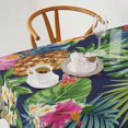 thumbnail image 2 of Tropical Fruit Tablecloth, Retro Pineapple Palm Leaves Print Table Cover for Home Kitchen Dining Room Picnic Party Decor 60x102in, 2 of 6