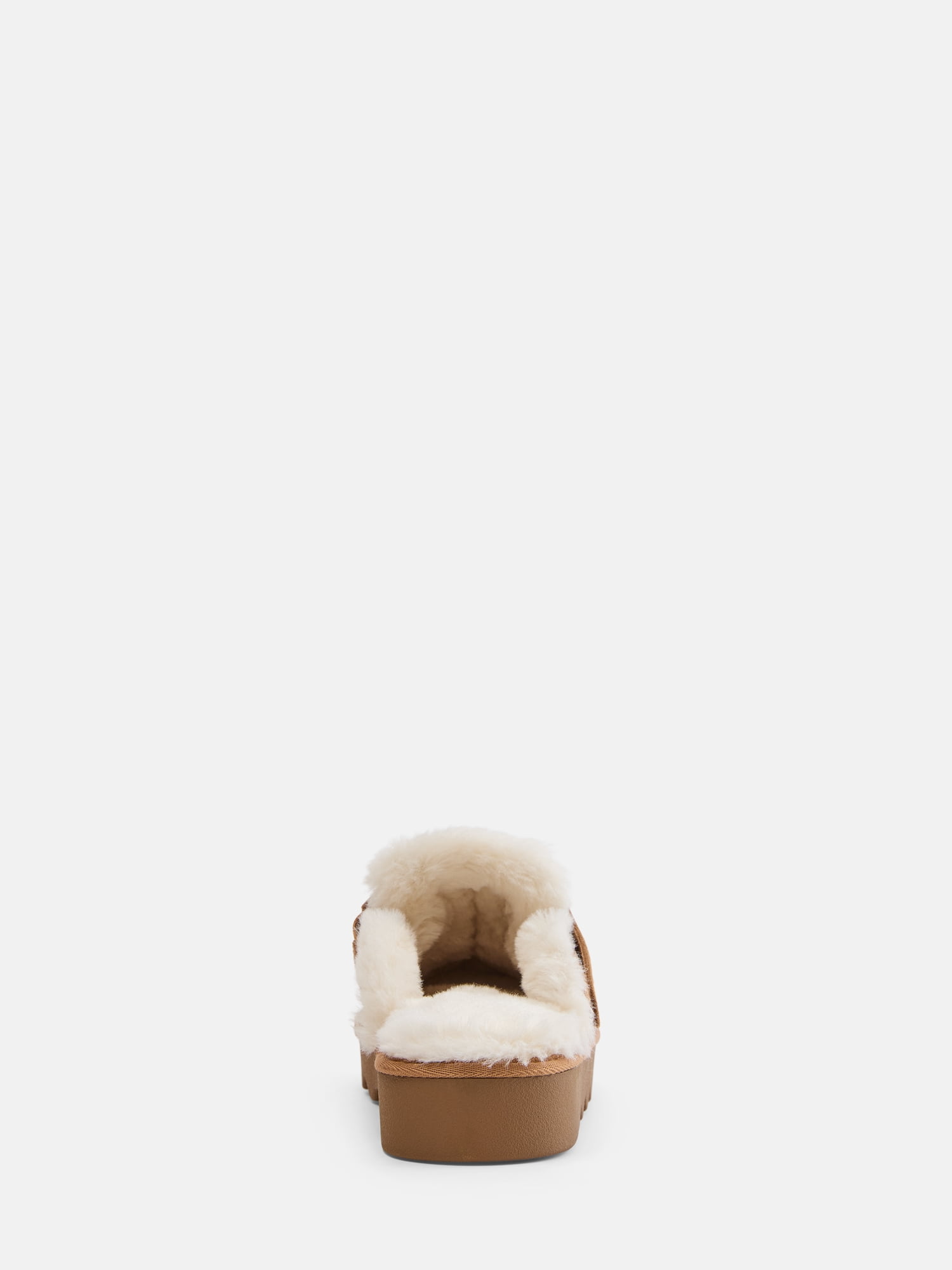 Joyspun Women's Convertible Clog Slippers with Faux Fur Lining