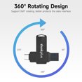 thumbnail image 4 of thinkplus MU254 128GB USB3.0 + Type-C Dual-port Metal U Disk Unidad flash USB giratoria Transmisión Meterk 128GB/Negro, 4 of 6